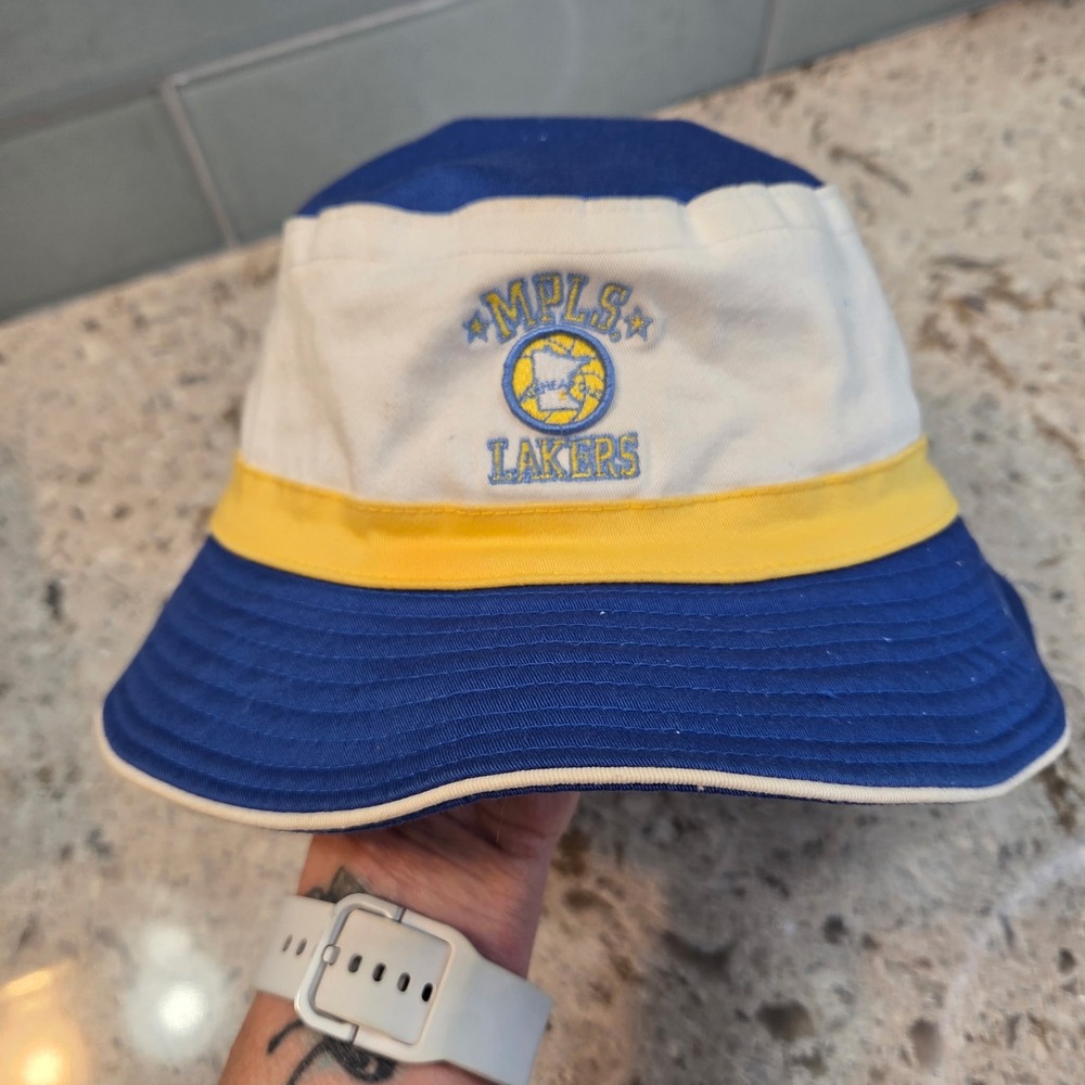Los Angeles MPLS Lakers Bucket Cap New Era Hardwood Classics Basketball Hat L XL